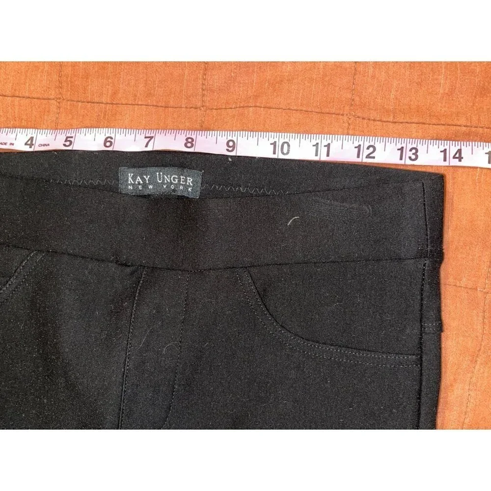 Kay Unger New York Black Stretch Elastic Waist Skinny Jeans Women's Size S